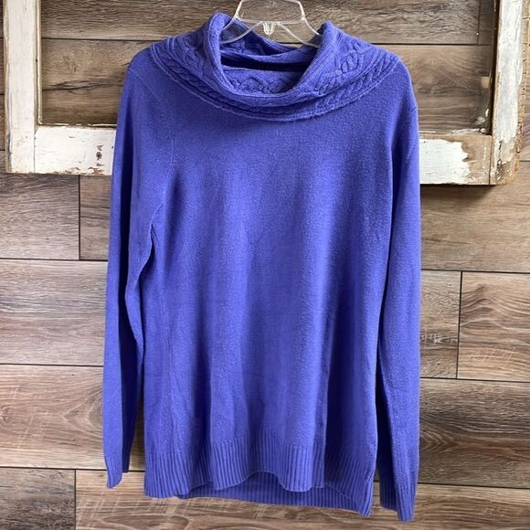 Nouveau Ladies Cowl Neck Long Sleeve Sweater, Size Large, Purple - Picture 2 of 6